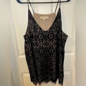 EUC XXL Loft Black Lace Tank Top